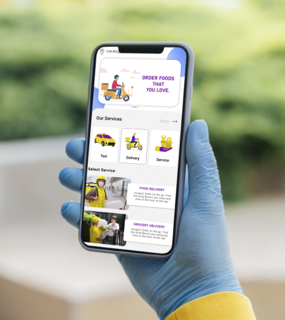 Driver in yellow taxi